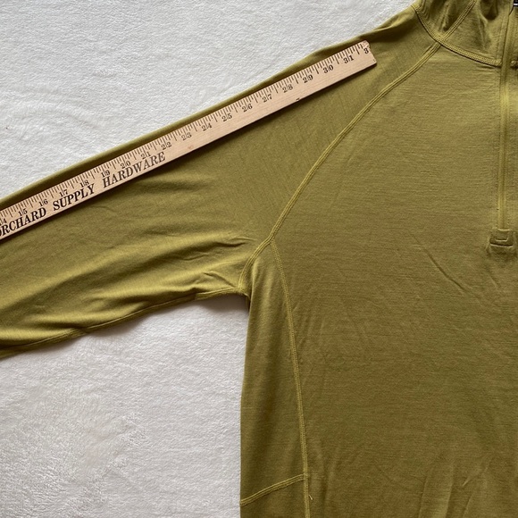 Ibex Indie Hoodie Merino Wool Mens 2XL Athletic Fit Olive Lightweight 1/4 Zip - Picture 11 of 14